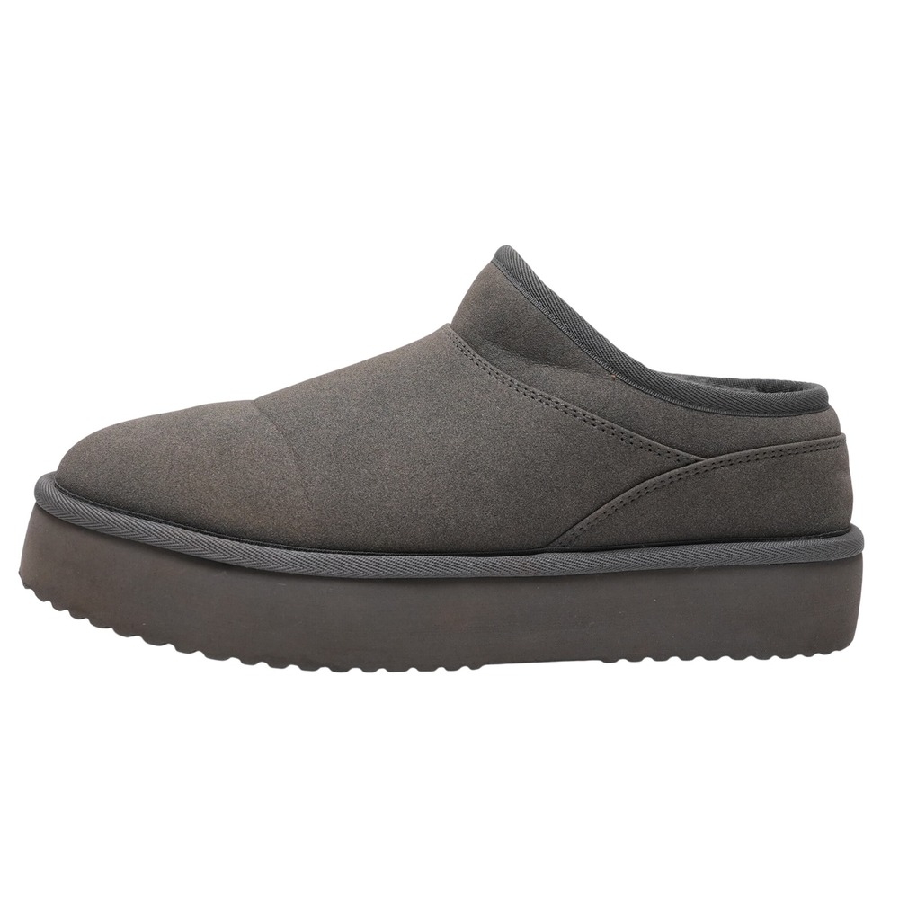 American Eagle Slippers Womens 9 Faux Fur Lined Gray Platform Slip On‎ 6607-020